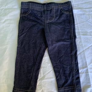 Carter's jean like leggings. 9 months, dark blue.